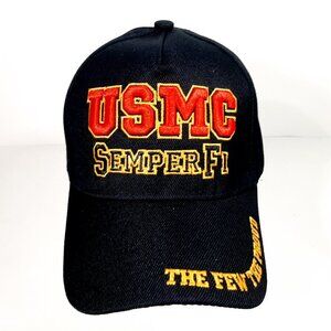 USMC Marines Semper Fi Men's Ball Cap Hat Black Em